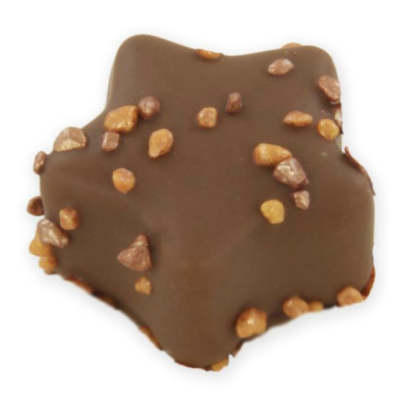 Ster crispy hazelnoot praline - kerstchocolade van Belgische Callebaut chocolade