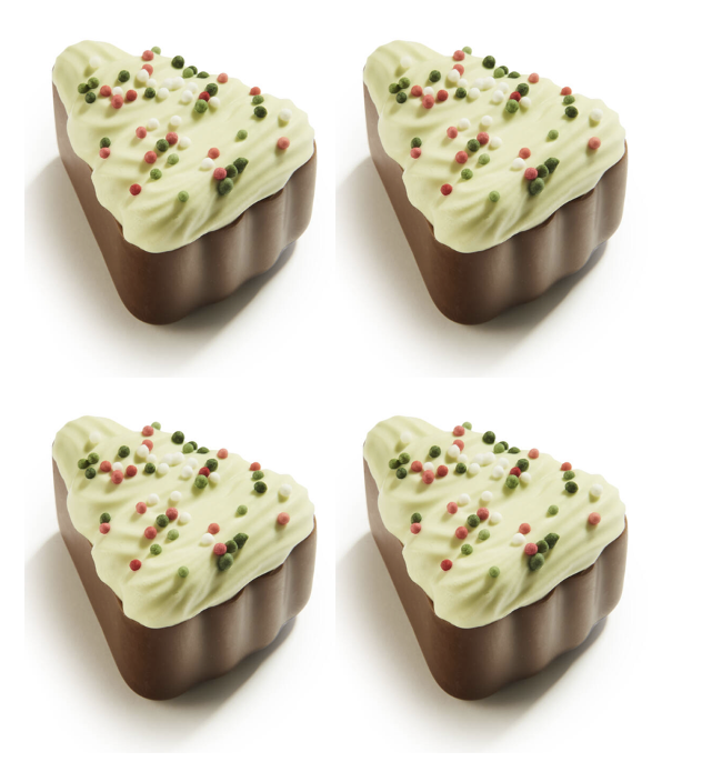 Pistache kerstbomen - kerstchocolade van Belgische Callebaut chocolade