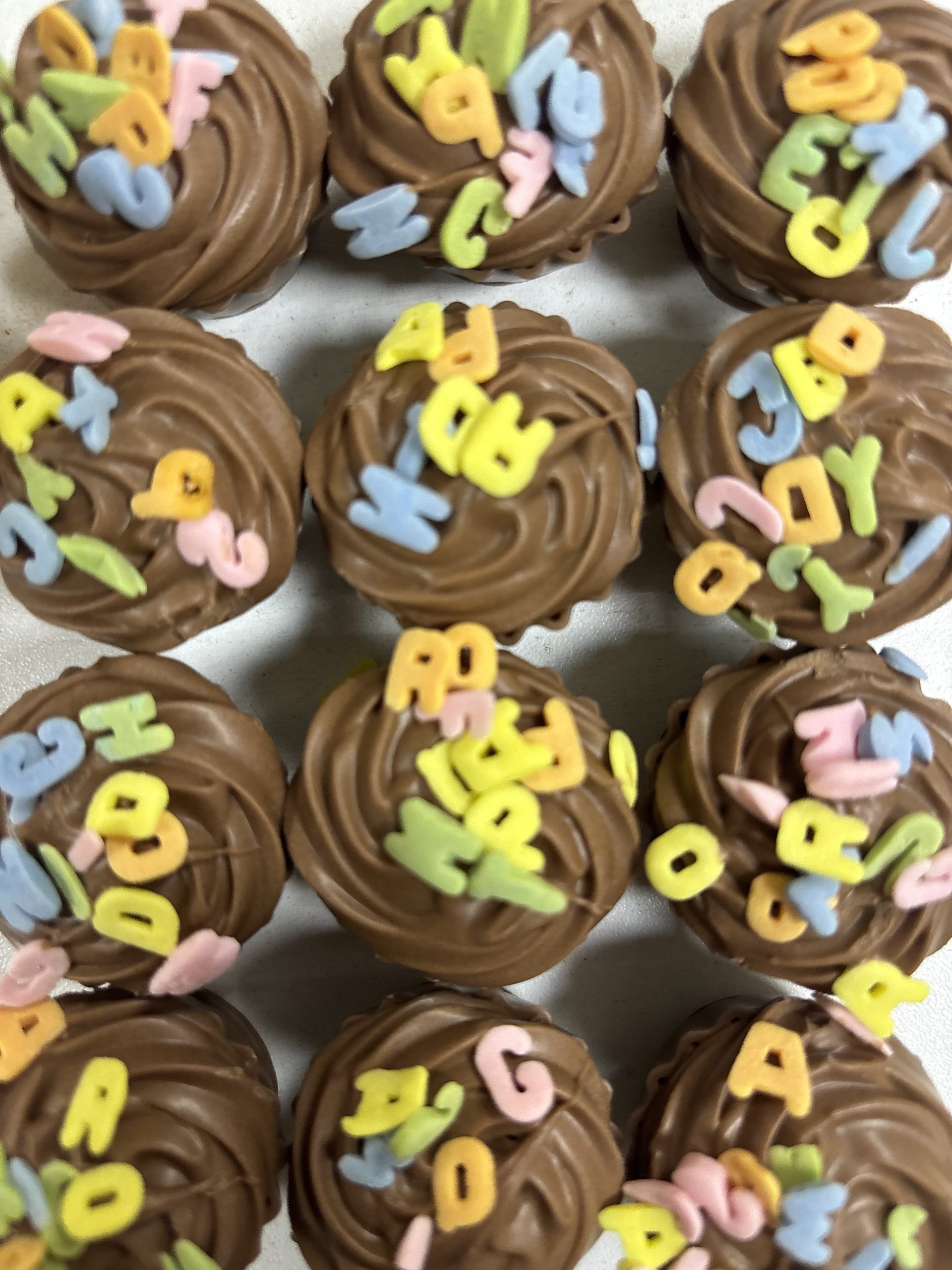Letter cupcakes
